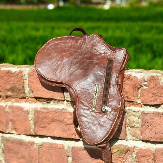 African Shaped Leather Crossbody