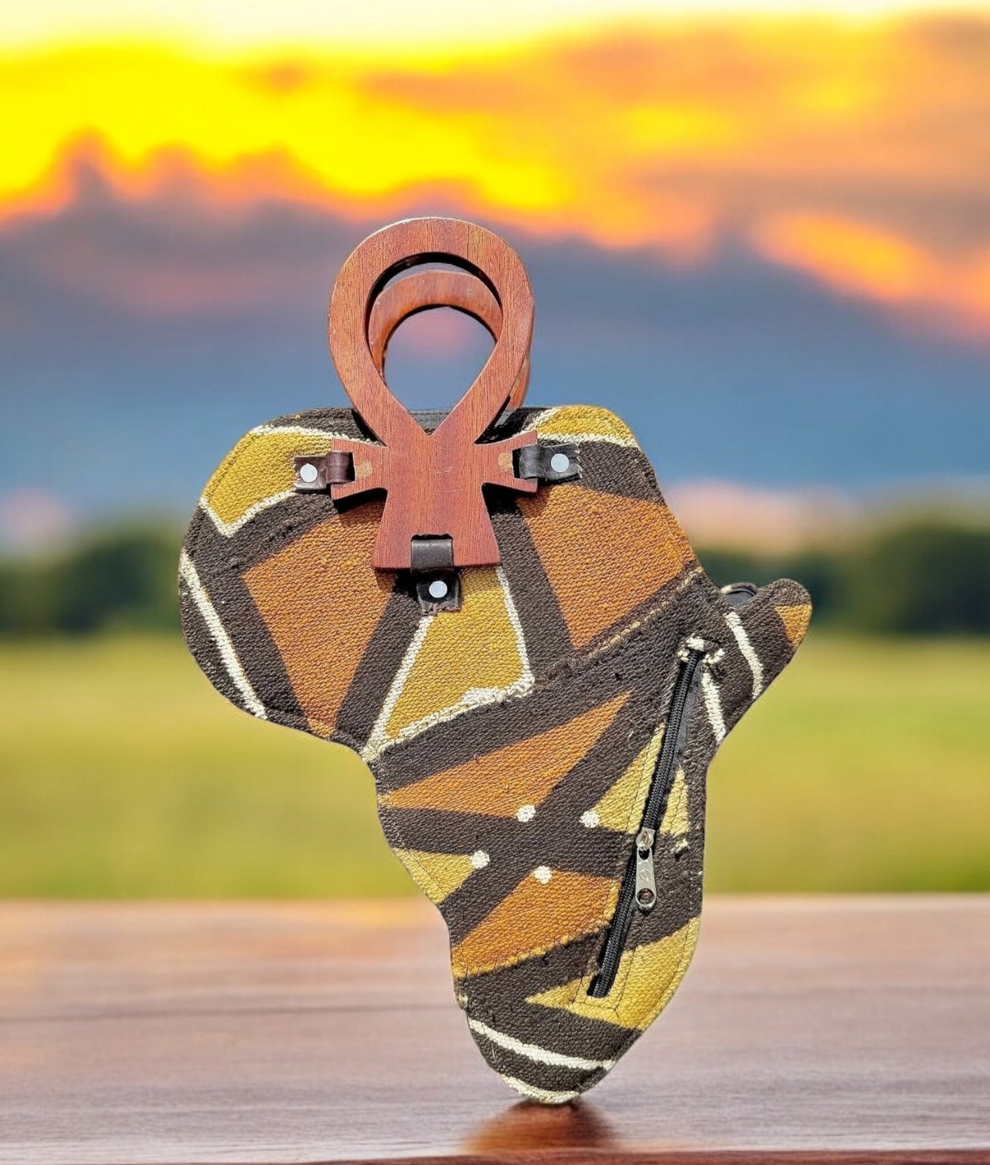 African Shaped Mud Cloth Handbag