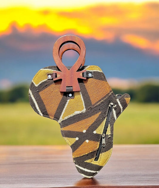 African Shaped Mud Cloth Handbag
