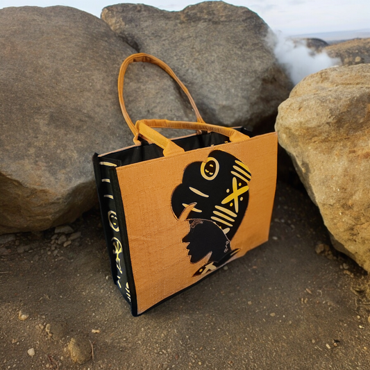 Canvas and Fabric Tote Bag