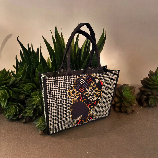 Canvas and Fabric Tote Bag