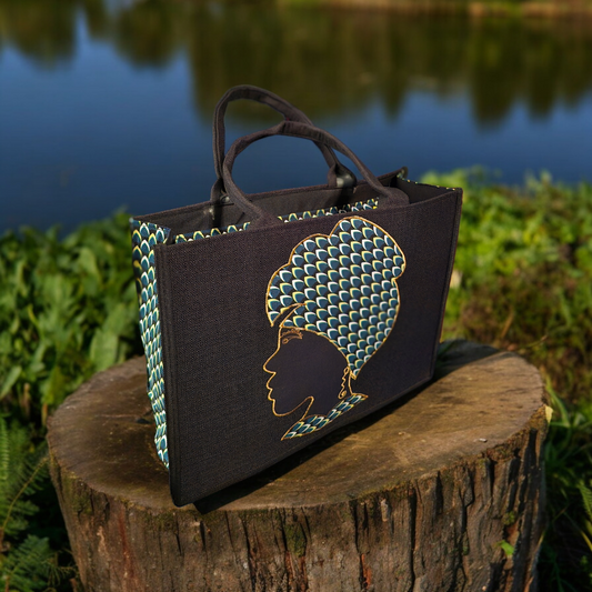 Canvas and Fabric Tote Bag