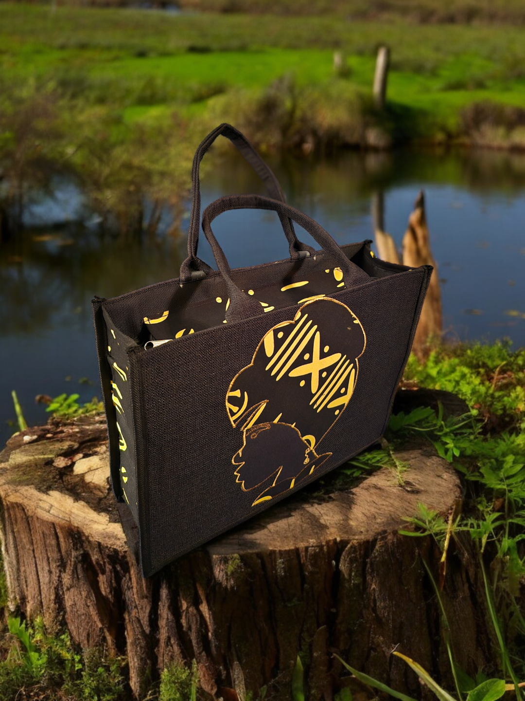 Canvas and Fabric Tote Bag